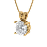 1.5 ct Brilliant Round Cut Solitaire Natural Diamond Stone Clarity SI1-2 Color G-H Yellow Gold Pendant with 18" Chain