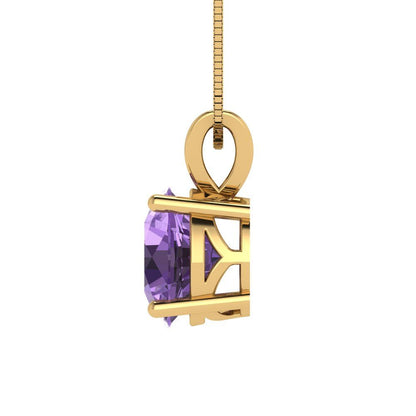 1.5cttw Round Cut Alexandrite Gold-Plated 925 Silver Pendant and 18" Box-Chain Necklace