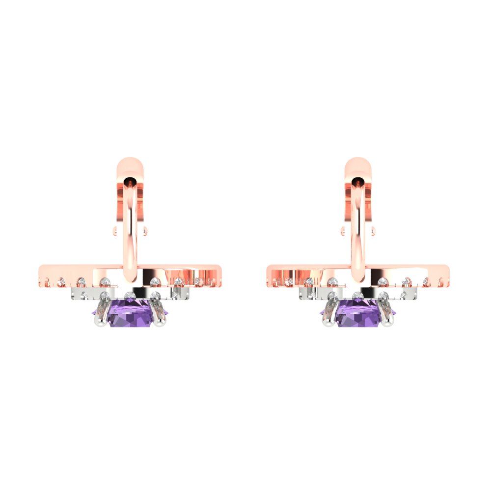 1.35cttw Alexandrite Gold-Plated 925 Silver Lever Back Drop Dangle Earrings