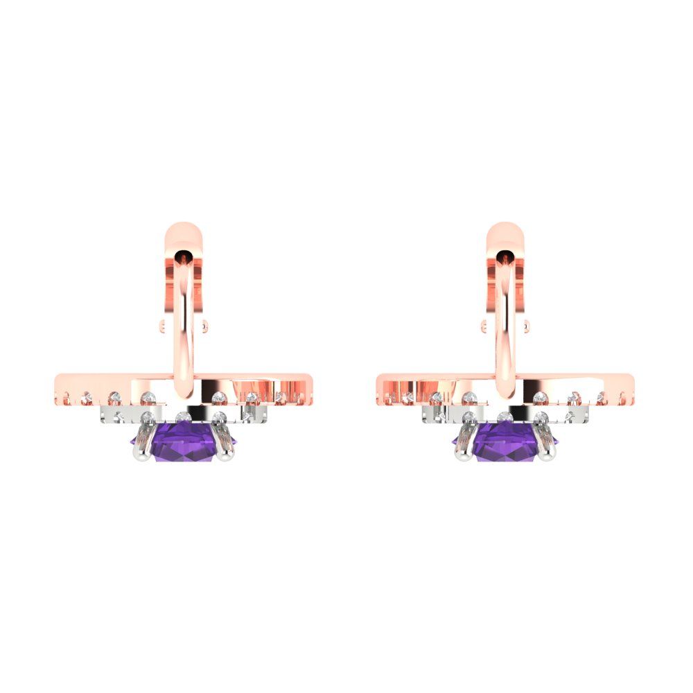 1.35cttw Amethyst Gold-Plated 925 Silver Lever Back Drop Dangle Earrings