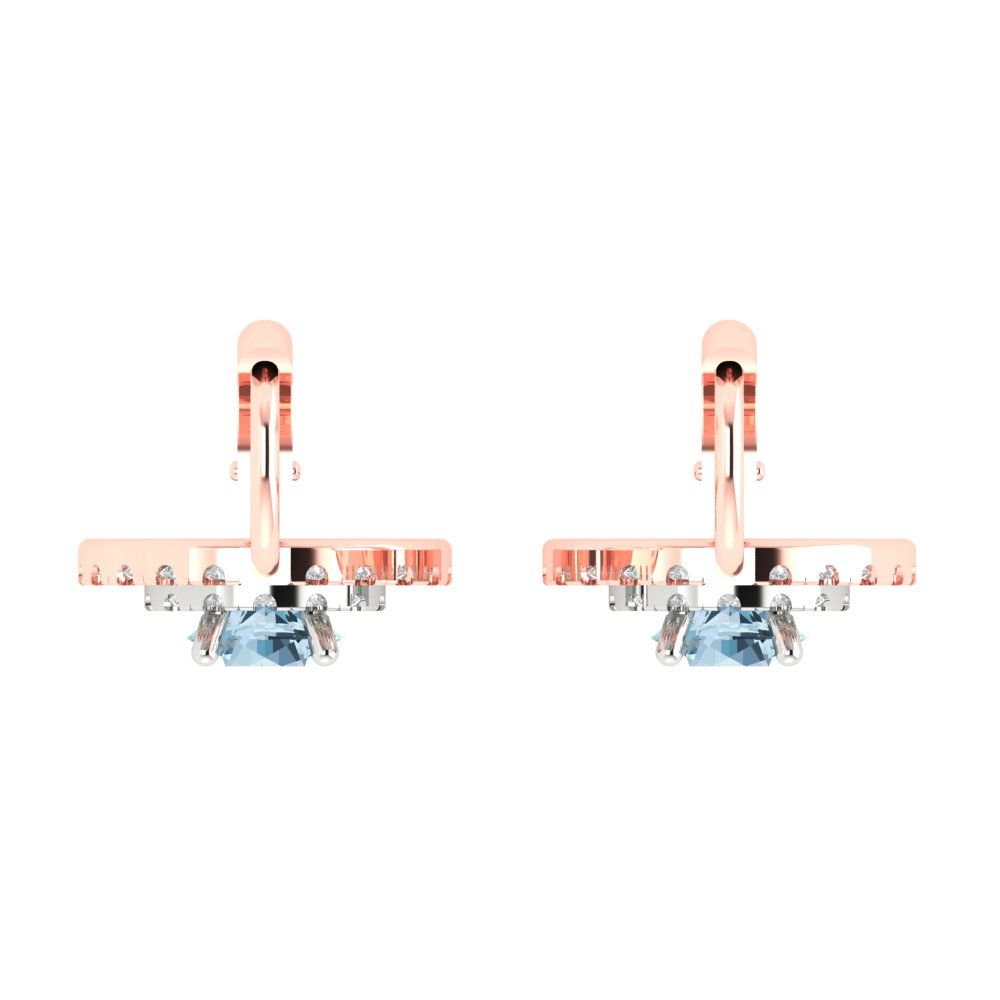 1.35cttw Aquamarine Gold-Plated 925 Silver Lever Back Drop Dangle Earrings