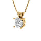 1.0 ct Brilliant Round Cut Solitaire Moissanite Stone Yellow Gold Pendant with 16" Chain