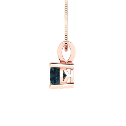 0.5 tcw Necklace Pendant - 14K White Gold Round Cut Solitaire  London - Adjustable Length - 15in Box Chain to 18in