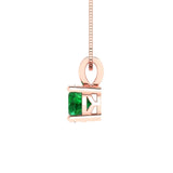 0.5 ct Brilliant Round Cut Solitaire Simulated Emerald Stone Rose Gold Pendant with 18" Chain