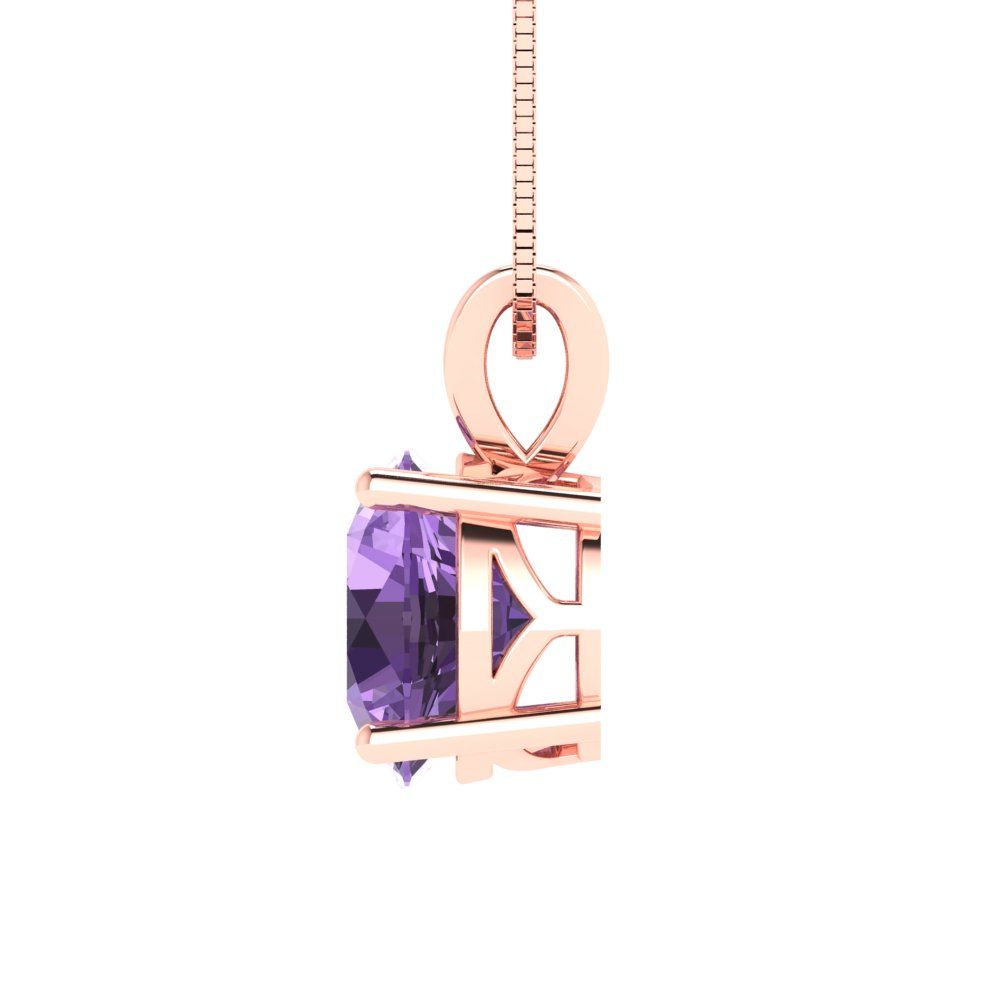 2.5cttw Round Cut Alexandrite Gold-Plated 925 Silver Pendant and 18" Box-Chain Necklace