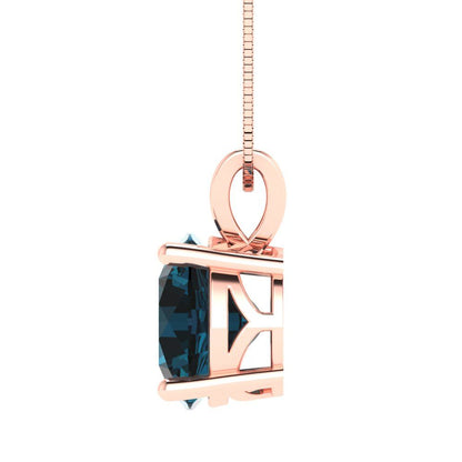 3 tcw Necklace Pendant - 14K White Gold Round Cut Solitaire  London - Adjustable Length - 15in Box Chain to 18in