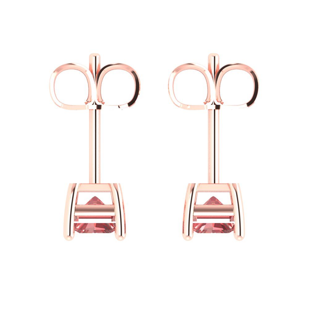 1cttw Emerald Cut Natural Garnet Gold-Plated 925 Silver Push Back Stud Earrings