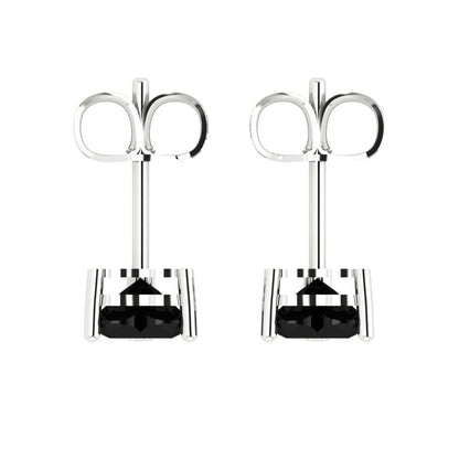 1 ctw Onyx Studs Earrings | 5mm Heart Cut White Gold Push back | July Birthstone