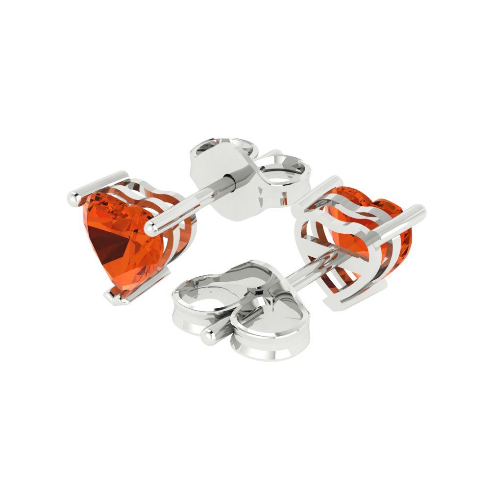 1.5cttw Heart Cut Simulated Red Diamond Gold-Plated 925 Silver Push Back Stud Earrings