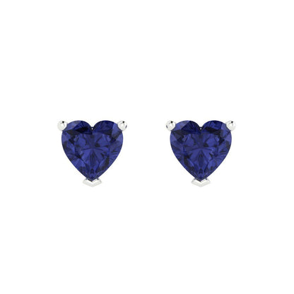 1.5cttw Heart Cut Simulated Tanzanite Gold-Plated 925 Silver Push Back Stud Earrings