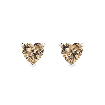 1.5cttw Heart Cut Yellow Moissanite Gold-Plated 925 Silver Push Back Stud Earrings