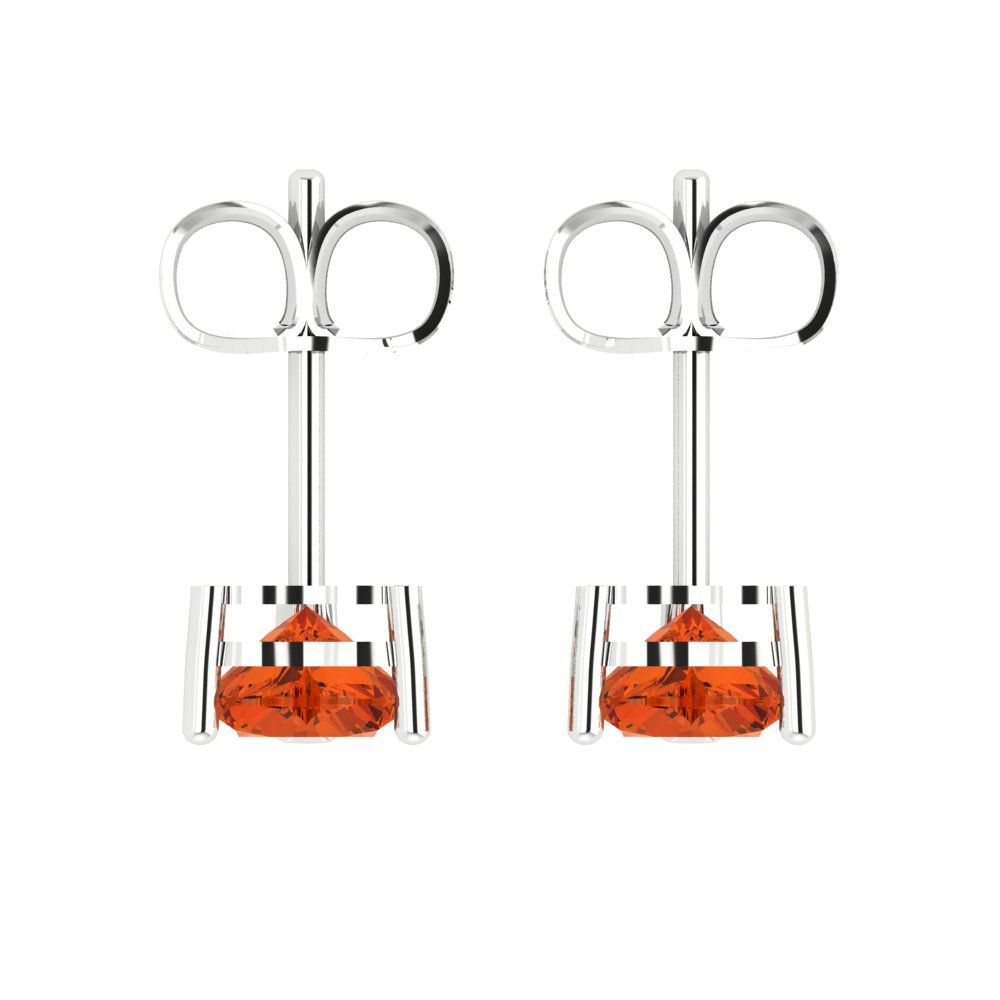 1.5cttw Heart Cut Simulated Red Diamond Gold-Plated 925 Silver Push Back Stud Earrings