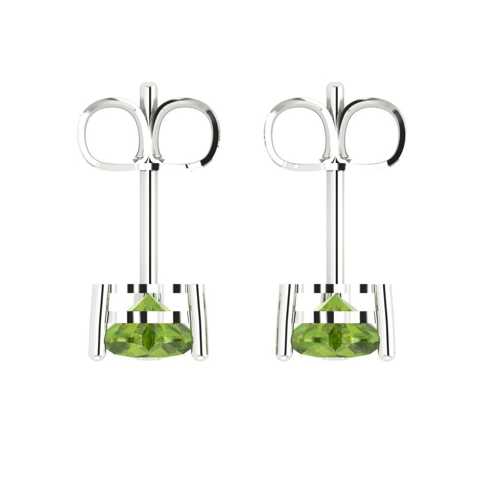 1.5cttw Heart Cut Natural Peridot Gold-Plated 925 Silver Push Back Stud Earrings