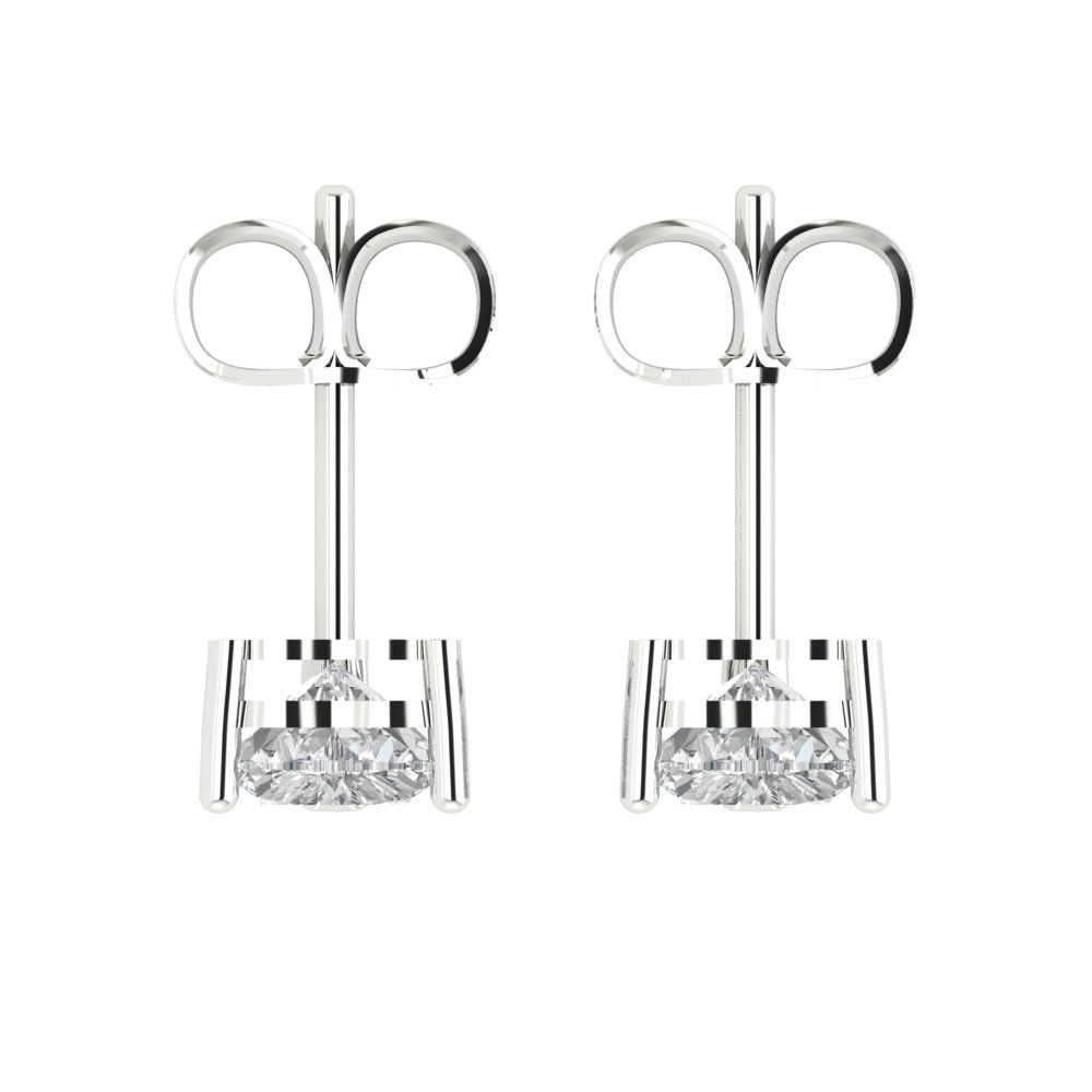 1.5cttw Heart Cut White Sapphire Gold-Plated 925 Silver Push Back Stud Earrings