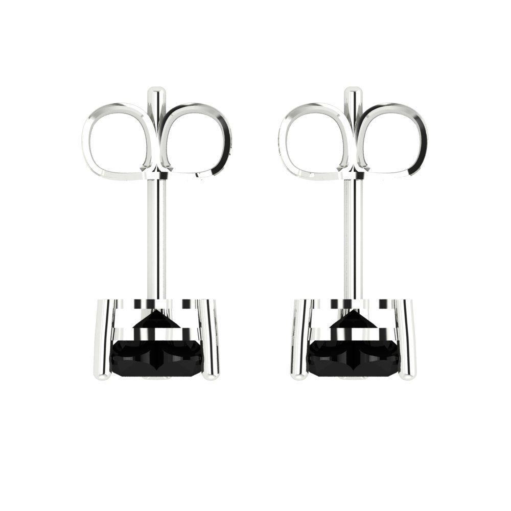 1.5cttw Heart Cut Natural Onyx Gold-Plated 925 Silver Push Back Stud Earrings