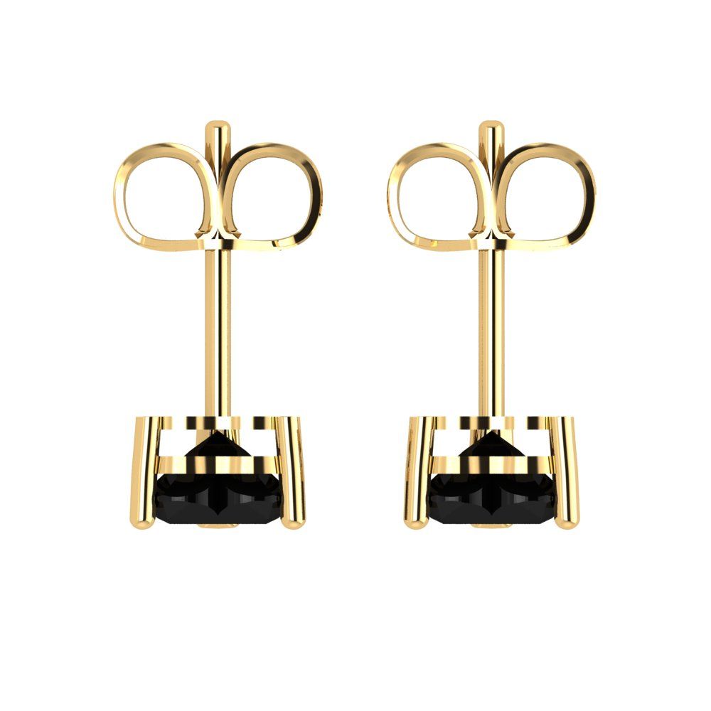 1 ctw Onyx Studs Earrings | 5mm Heart Cut White Gold Push back | July Birthstone