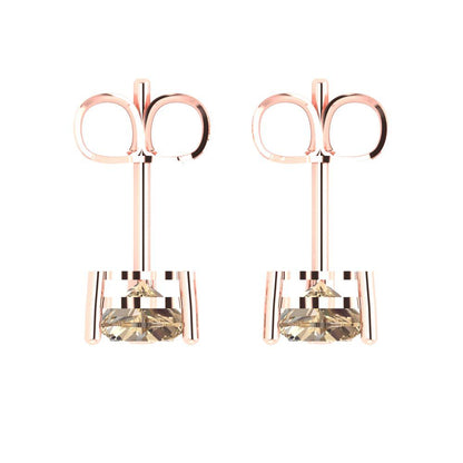 1cttw Heart Cut Yellow Moissanite Gold-Plated 925 Silver Push Back Stud Earrings
