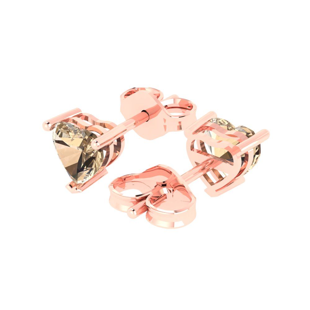 1.5cttw Heart Cut Yellow Moissanite Gold-Plated 925 Silver Push Back Stud Earrings