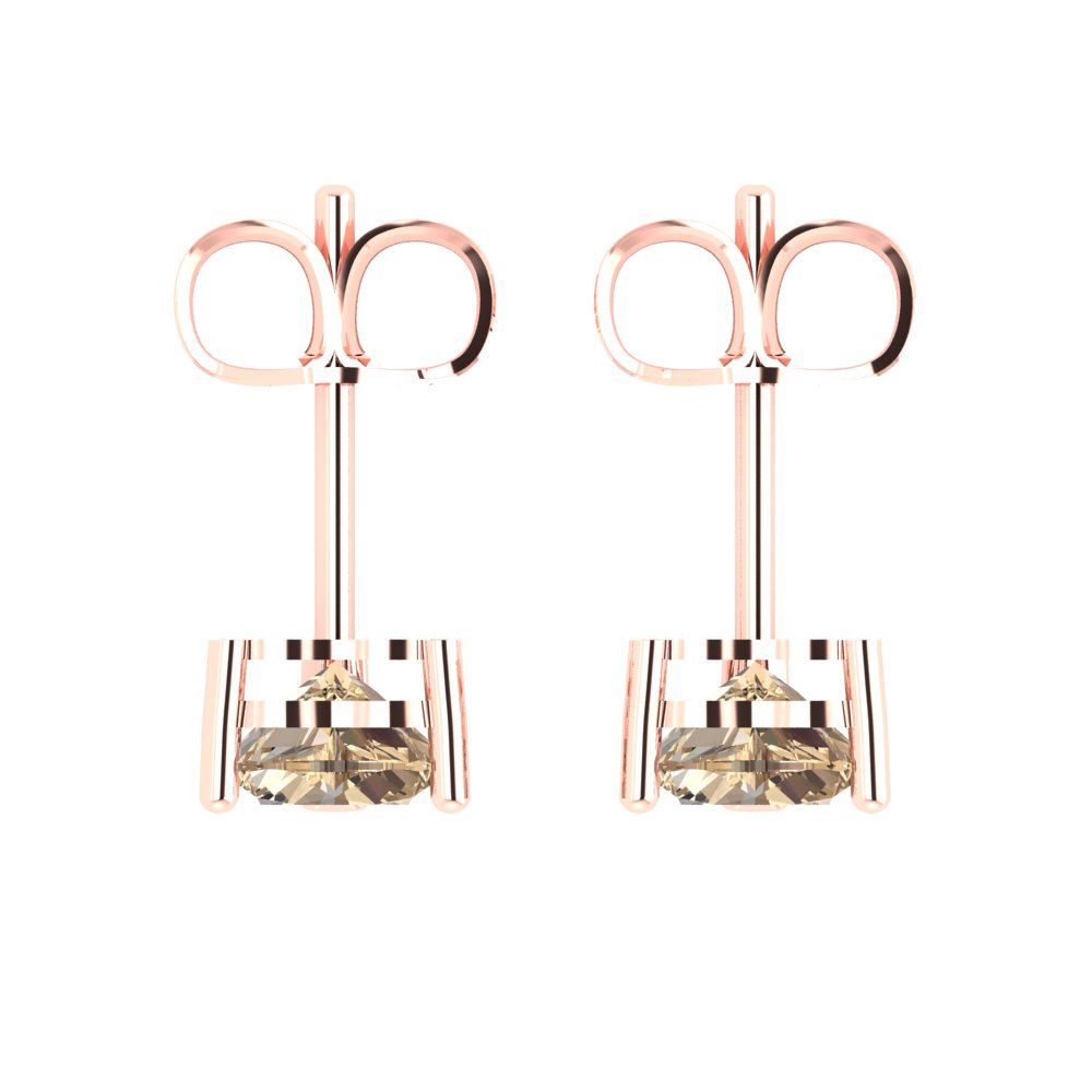 1.5cttw Heart Cut Yellow Moissanite Gold-Plated 925 Silver Push Back Stud Earrings