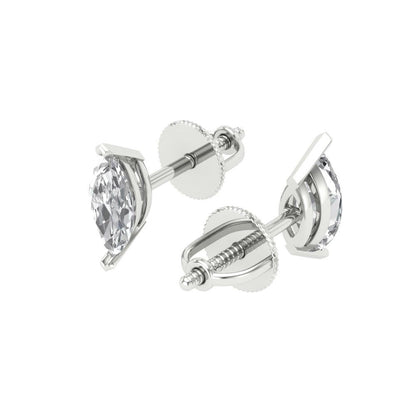 1cttw Marquise Cut White Sapphire Gold-Plated 925 Silver Push Back Stud Earrings