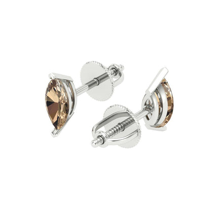 1cttw Marquise Cut Yellow Moissanite Gold-Plated 925 Silver Push Back Stud Earrings