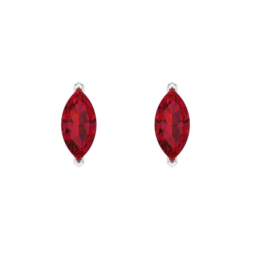 1cttw Marquise Cut Simulated Pink Tourmaline Gold-Plated 925 Silver Push Back Stud Earrings
