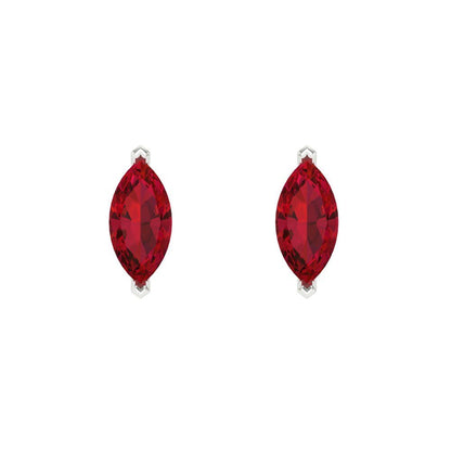 1cttw Marquise Cut Simulated Pink Tourmaline Gold-Plated 925 Silver Push Back Stud Earrings