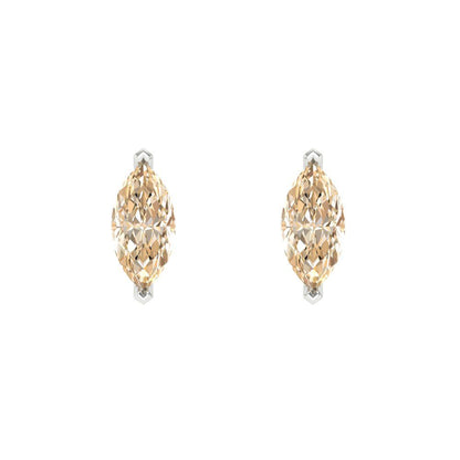 1cttw Marquise Cut Natural Morganite Gold-Plated 925 Silver Push Back Stud Earrings