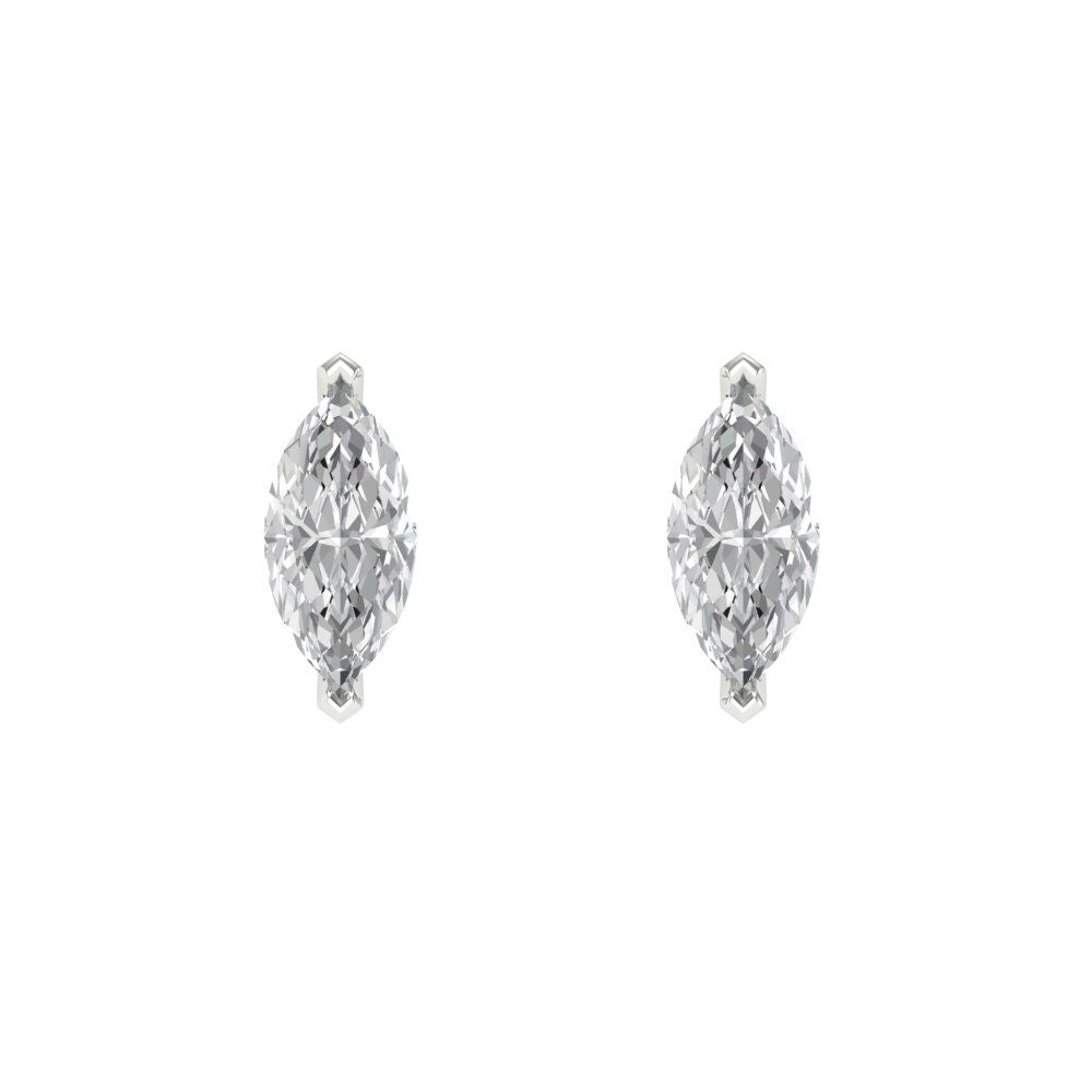 1cttw Marquise Cut White Sapphire Gold-Plated 925 Silver Push Back Stud Earrings