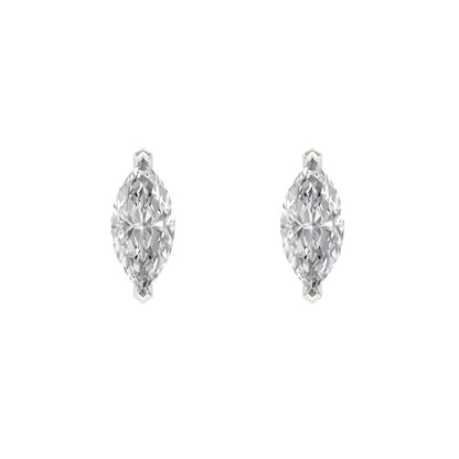 1cttw Marquise Cut White Sapphire Gold-Plated 925 Silver Push Back Stud Earrings