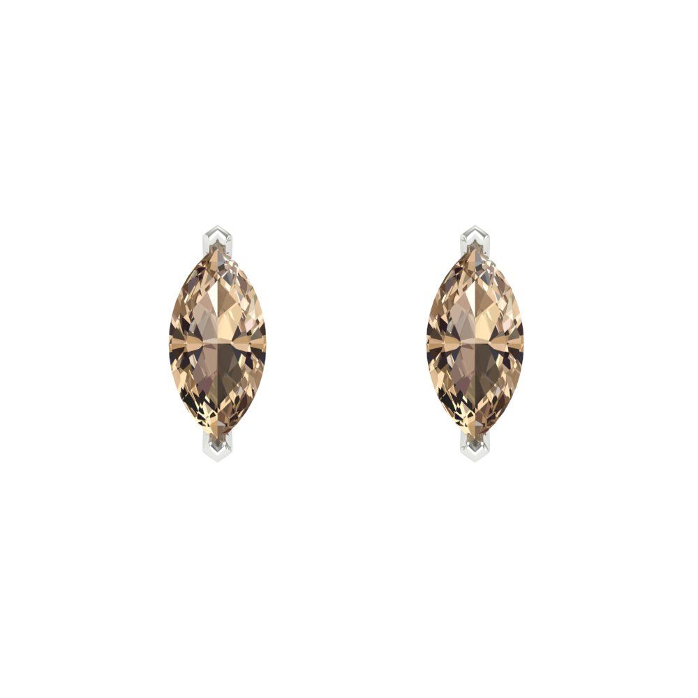 1cttw Marquise Cut Yellow Moissanite Gold-Plated 925 Silver Push Back Stud Earrings