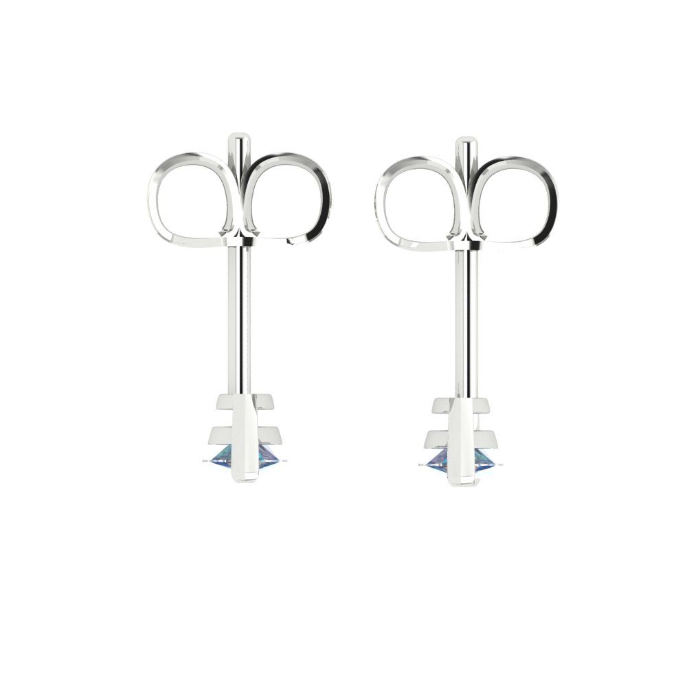 1cttw Marquise Cut Blue Moissanite Gold-Plated 925 Silver Push Back Stud Earrings