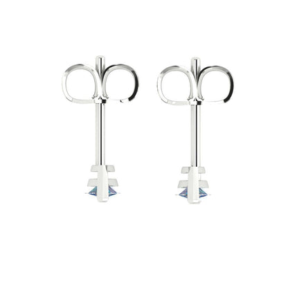 1cttw Marquise Cut Blue Moissanite Gold-Plated 925 Silver Push Back Stud Earrings