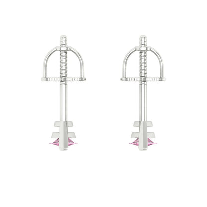 1cttw Marquise Cut Simulated Pink Diamond Gold-Plated 925 Silver Push Back Stud Earrings