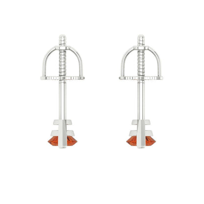 1cttw Marquise Cut Simulated Red Diamond Gold-Plated 925 Silver Push Back Stud Earrings