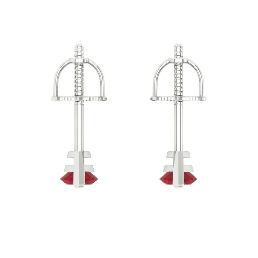 1cttw Marquise Cut Simulated Ruby Gold-Plated 925 Silver Push Back Stud Earrings