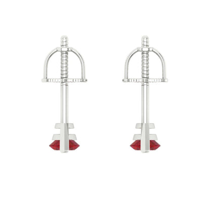 1cttw Marquise Cut Simulated Ruby Gold-Plated 925 Silver Push Back Stud Earrings