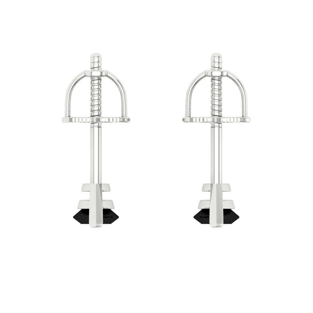 1cttw Marquise Cut Natural Onyx Gold-Plated 925 Silver Push Back Stud Earrings