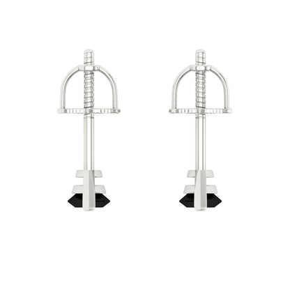 1cttw Marquise Cut Natural Onyx Gold-Plated 925 Silver Push Back Stud Earrings