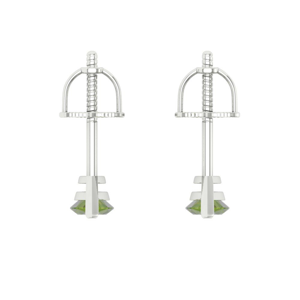 1cttw Marquise Cut Natural Peridot Gold-Plated 925 Silver Push Back Stud Earrings
