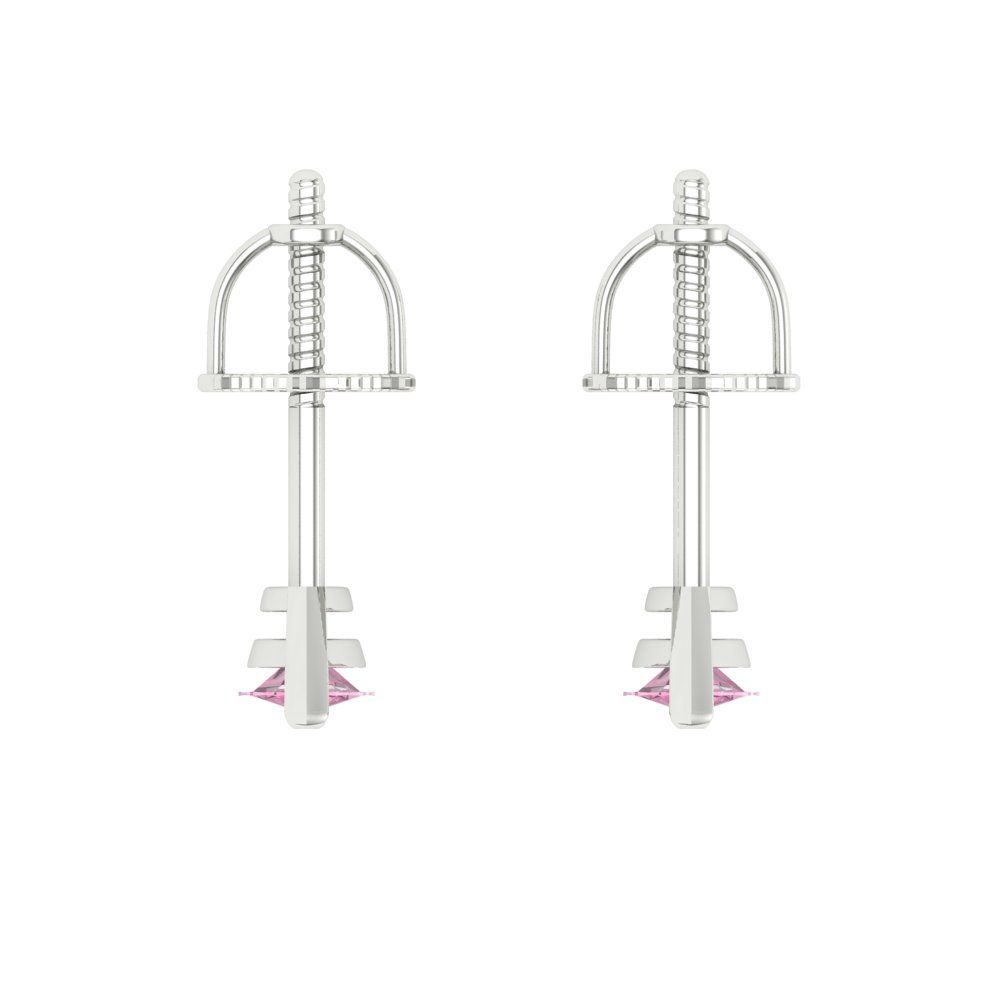 1cttw Marquise Cut Simulated Pink Diamond Gold-Plated 925 Silver Push Back Stud Earrings
