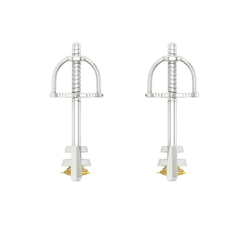 1cttw Marquise Cut Simulated Yellow Diamond Gold-Plated 925 Silver Push Back Stud Earrings