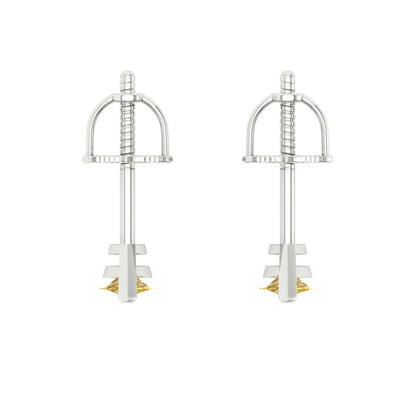 1cttw Marquise Cut Simulated Yellow Diamond Gold-Plated 925 Silver Push Back Stud Earrings