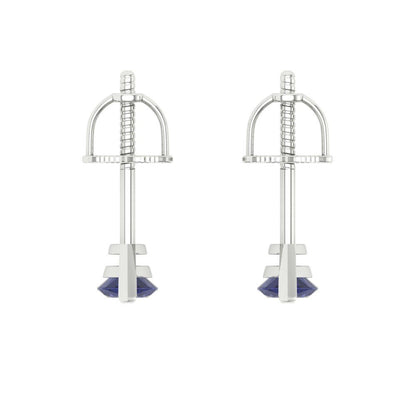 1cttw Marquise Cut Simulated Tanzanite Gold-Plated 925 Silver Push Back Stud Earrings