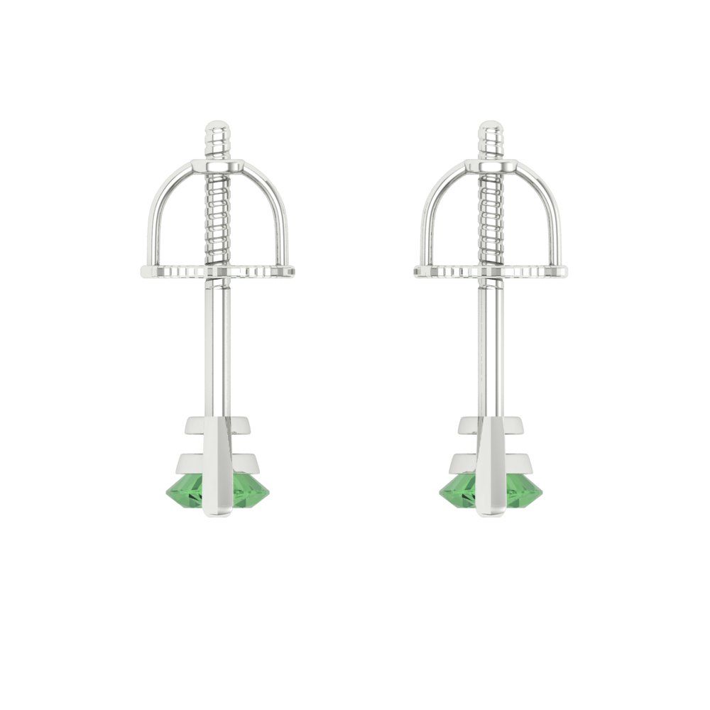 1cttw Marquise Cut Simulated Green Diamond Gold-Plated 925 Silver Push Back Stud Earrings