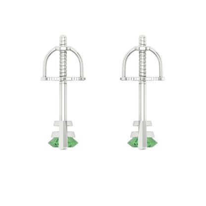 1cttw Marquise Cut Simulated Green Diamond Gold-Plated 925 Silver Push Back Stud Earrings