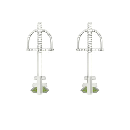 1cttw Marquise Cut Natural Peridot Gold-Plated 925 Silver Push Back Stud Earrings