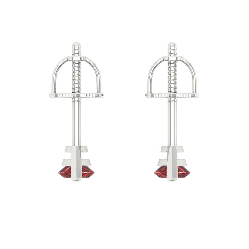 1cttw Marquise Cut Natural Garnet Gold-Plated 925 Silver Push Back Stud Earrings