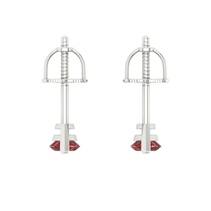 1cttw Marquise Cut Natural Garnet Gold-Plated 925 Silver Push Back Stud Earrings