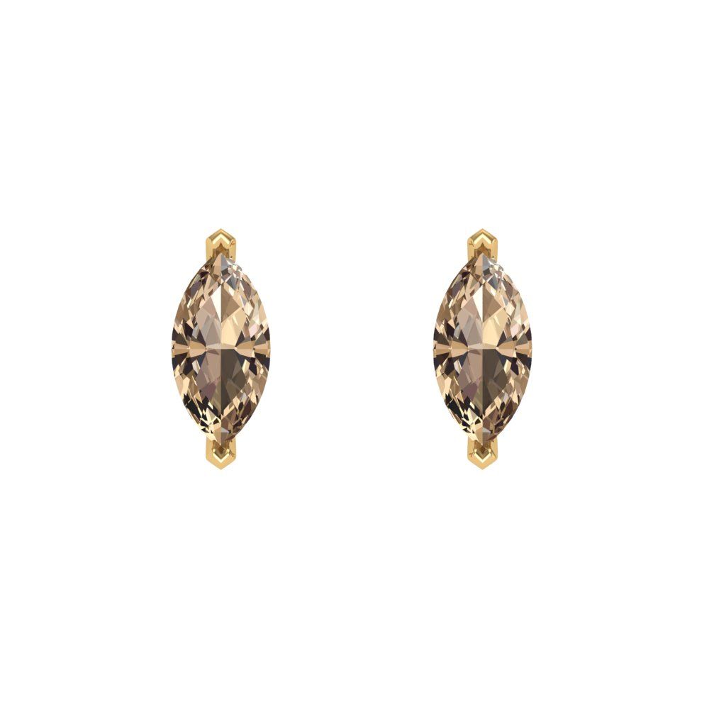 1cttw Marquise Cut Yellow Moissanite Gold-Plated 925 Silver Push Back Stud Earrings